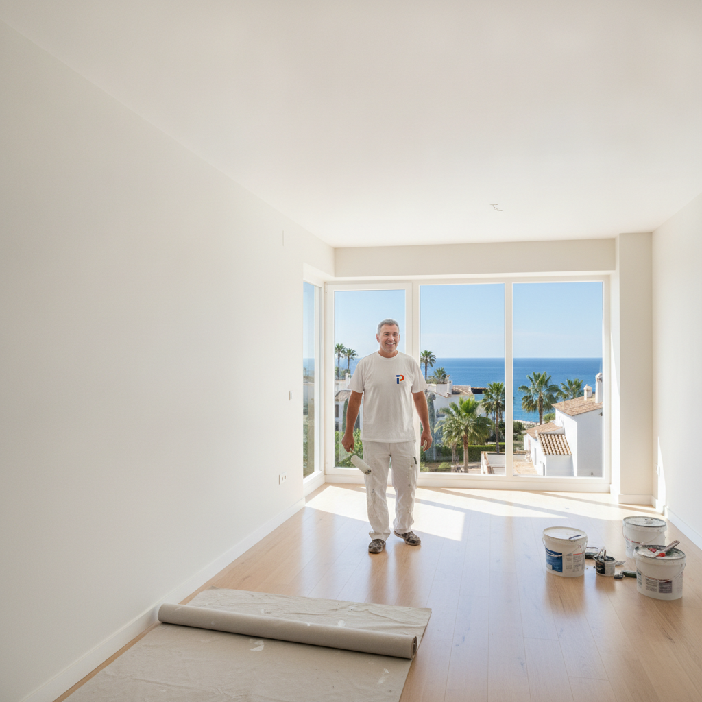 How much does it cost to smooth and paint an 80-square-meter flat in Estepona?