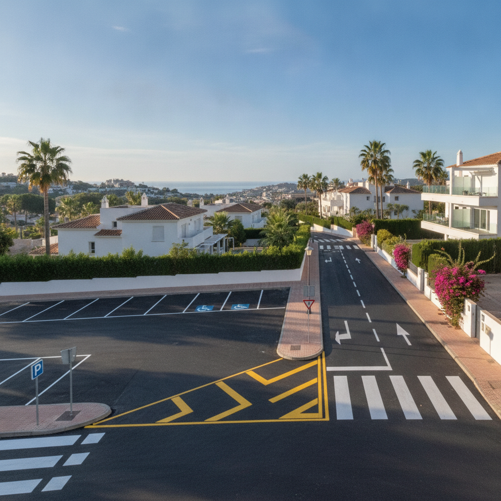 Professional Road Marking Paint for Residential Areas and Parking Lots in Benalmádena