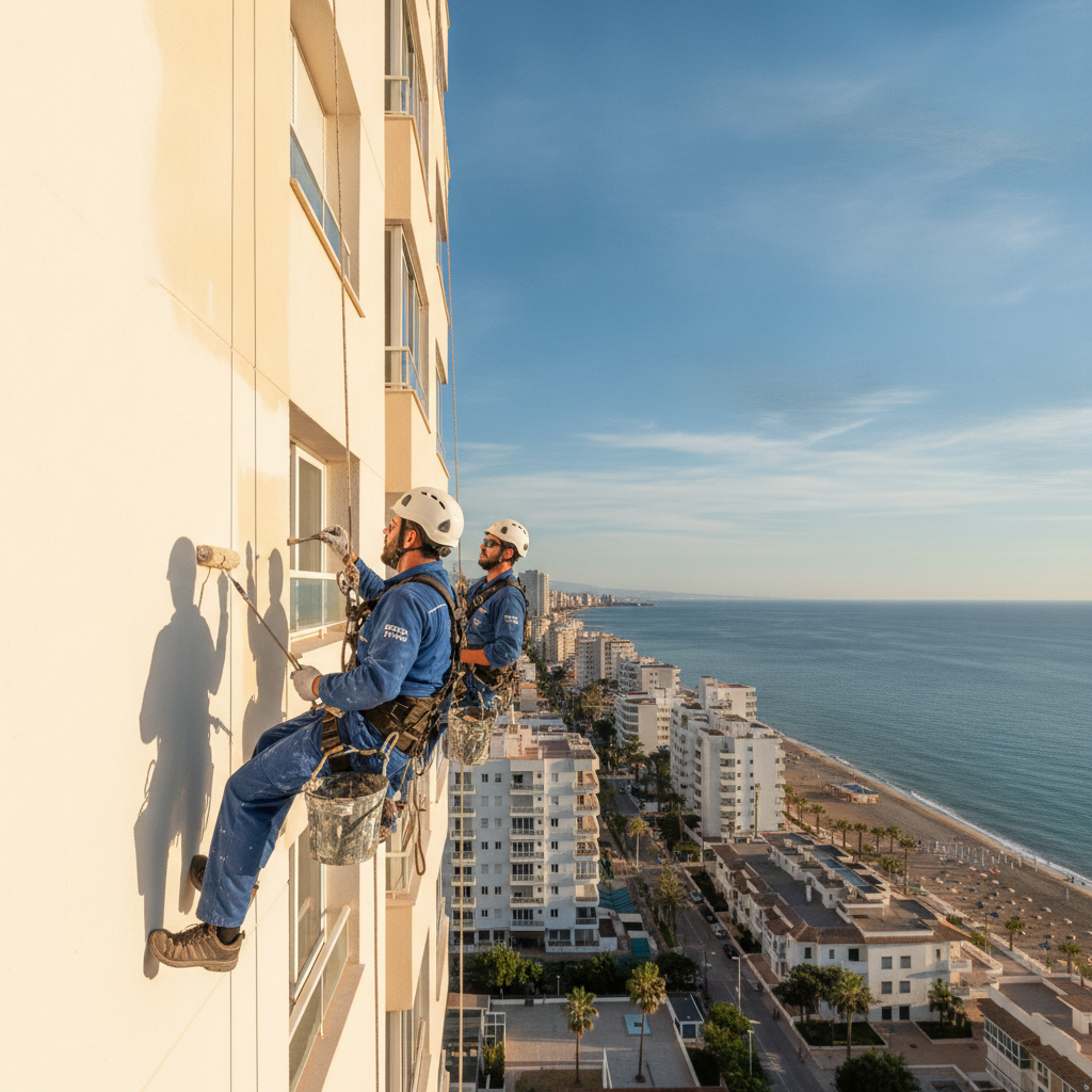 Certified painters for vertical works on building facades in Torremolinos: Quality and Safety with P
