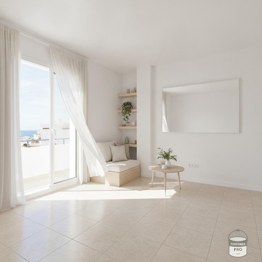 How to paint a small flat in Rincón de la Victoria to gain luminosity