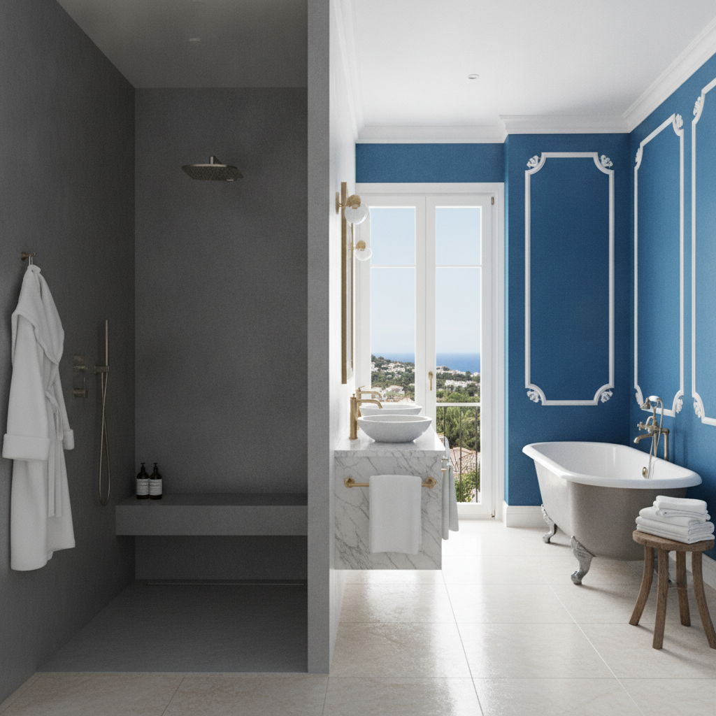 Microcement vs. Traditional Paint in Luxury Bathrooms in Casares: Choosing the Ultimate Finish